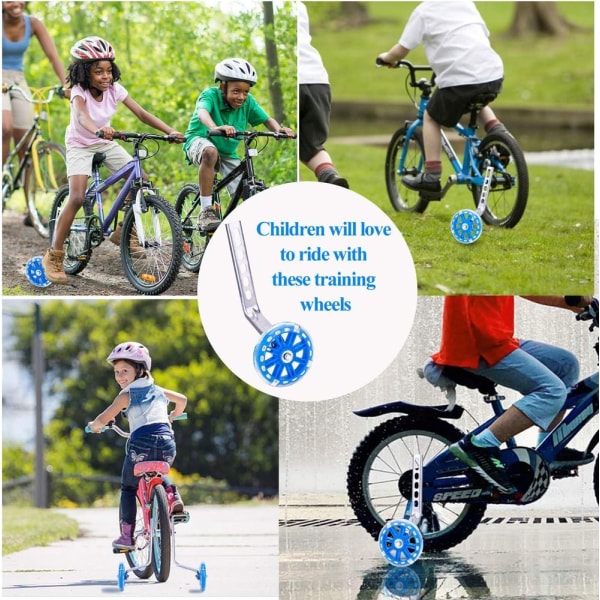 Stödhjul för barncyklar, 12-20 tum, blå
