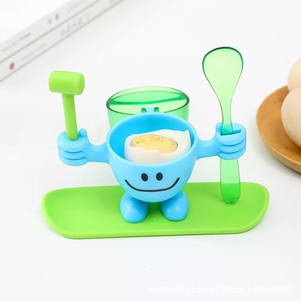 Barneeggvisper tegneserieegg hjelpekopp plastkopp med skjehammer for babyen elsker å spise egg