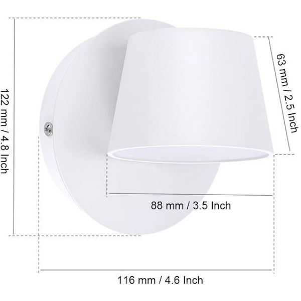 Moderne LED væglampe læsevæglampe 350° roterende LED væglampe i