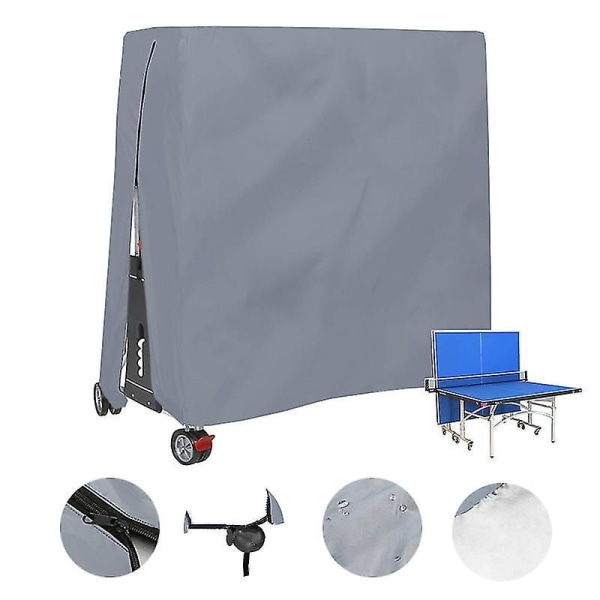 Utomhus Pingisbordsöverdrag Vattentätt och Dammtätt Pingisbordsöverdrag 165x70x185cm Grå