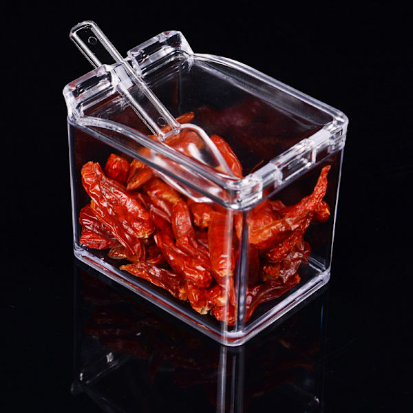 Kryddburk set, 4 st transparenta salt- och kryddburkar, kryddburkar