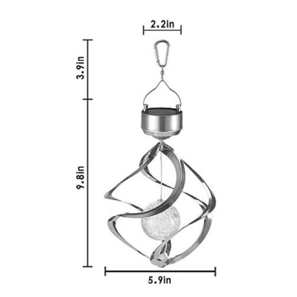 Solcelledrevet krystalboldlampe LED farveskiftende lampeornament vind