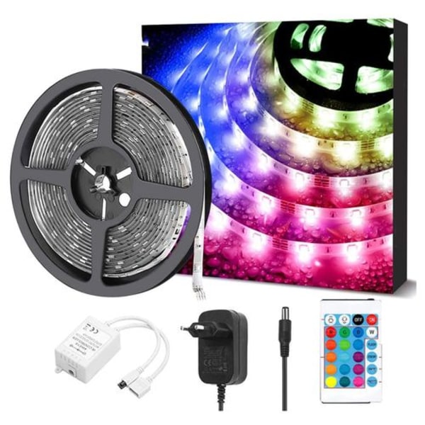 LE LED-strimmel, 10m (2x5m) LED-strimmel, RGB-bånd, 5050 SMD 300 LED-strimler, LED