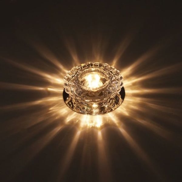 LED-taklampe i krystallglass, lampestil 1