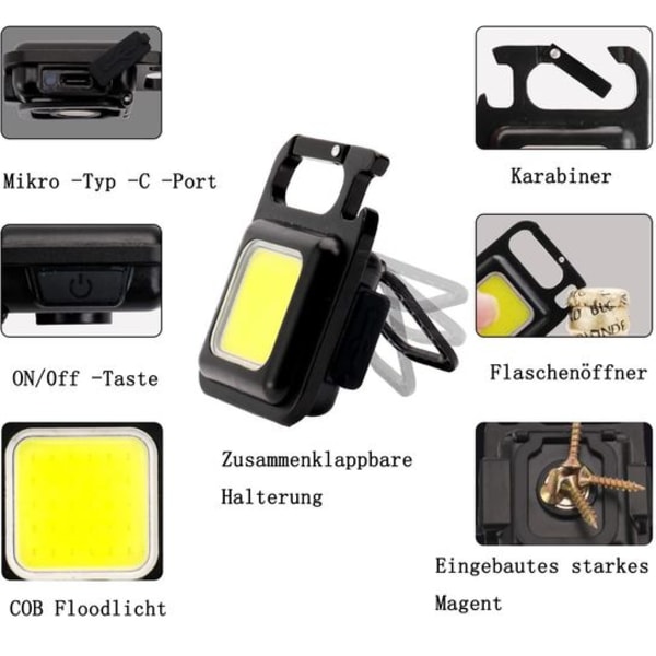 Vägglampa 2 st batteridriven mini LED-vägglampa med rörelsesensor