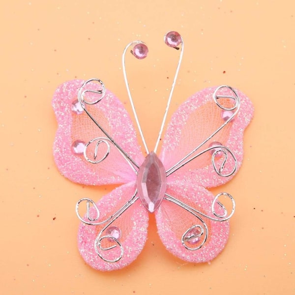 20 stk 5,5 * 5,8 cm simulert sommerfuglsilkenett, gull