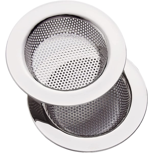 Rostfritt Stål Kökshandfat Sil, Kökshandfat Avloppssil, Sil för Kökshandfat, Bred Sida 4,3\"\" Diameter (Set om 2)
