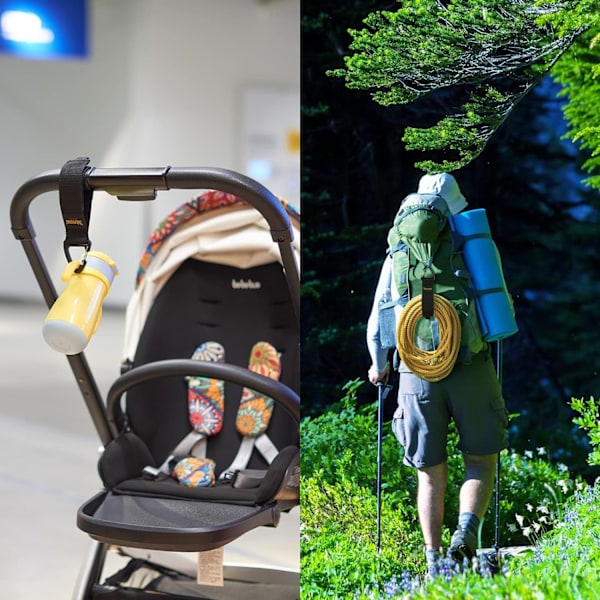 Forlengelseskabelarrangør og henger. Elastisk borrelåsstropp med