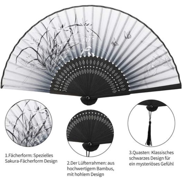 Håndholdte vifter med kvast, dame vifter i stof, foldevifter, vægvifter, foldevifter