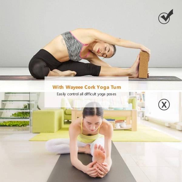 Yogablokksett med 2 yogablokker yogablokker yogablokker stabil og sklisikker yoga og