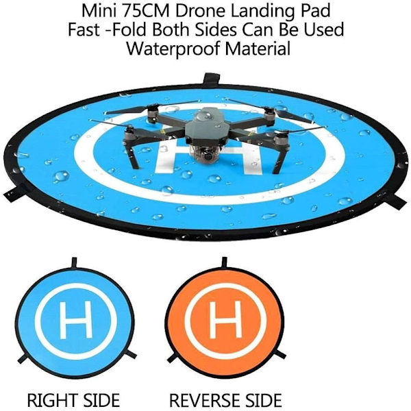 Drone Landing Pad, Universal Vandtæt D 75cm/30'' Bærbar Foldbar