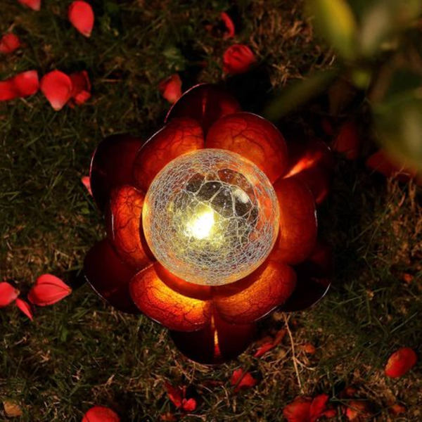 Kreativ lotusbas LED solcells nattljus blomma utomhus glaskula lampa