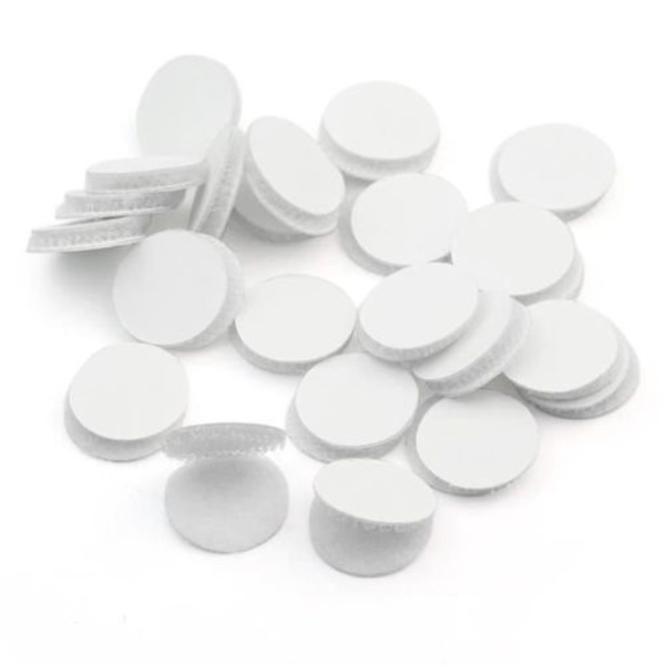 500 Velcro-prikker, 20mm Velcro-prikker, klæbeprikker, Velcro, selvklæbende, hvid