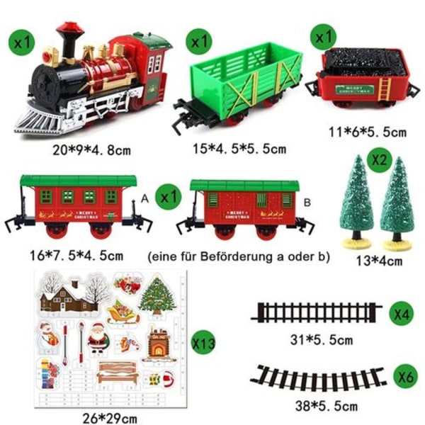 Classic Christmas train set toy with light and sound, electric train set