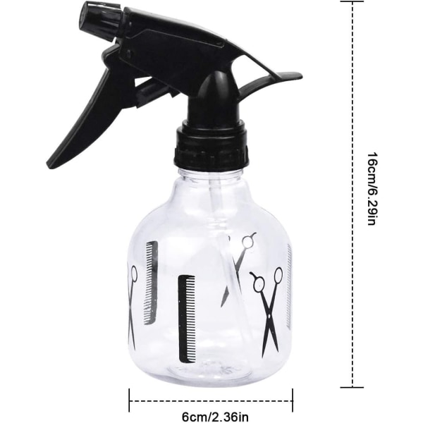 Plastsprayflaskor, 250 ml sprayflaska med stor kapacitet Salon Frisörspruta, plastsprayflaskor