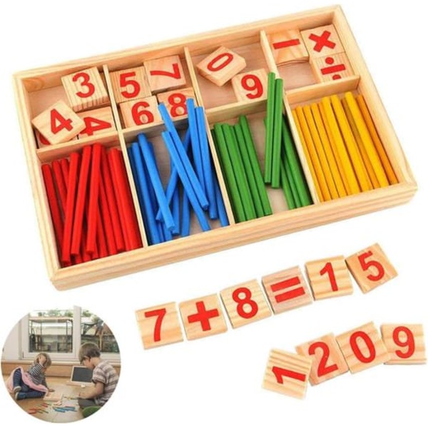 Reastar Montessori Matematikkleketøy Fargerike Beregningspinner Tretall