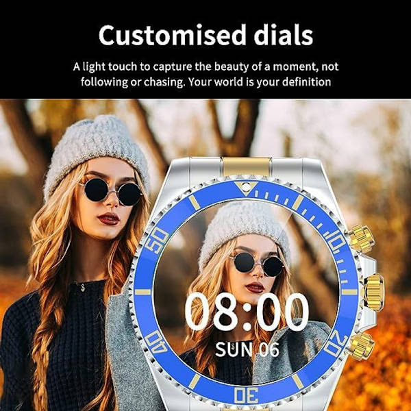 Smartklocka för Android-telefoner kompatibel med iPhone Fitness Tracker Pulsmätare Blau Rot