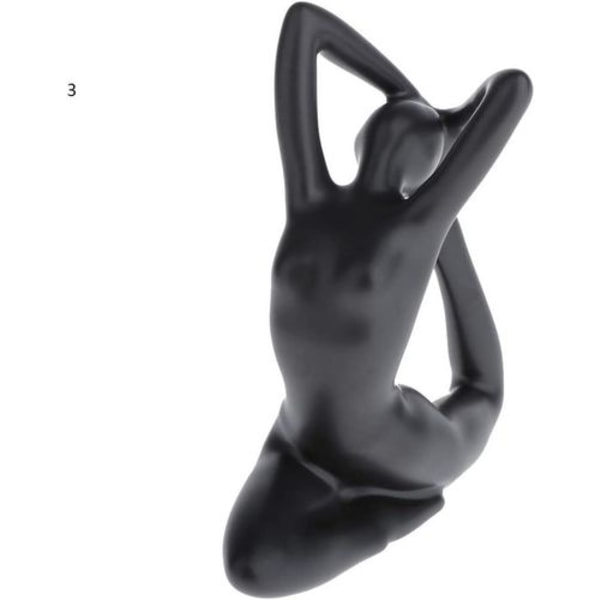 Skulpturer, Resin Girl Yoga Figurer Abstrakt krökt huvud Yoga Pose
