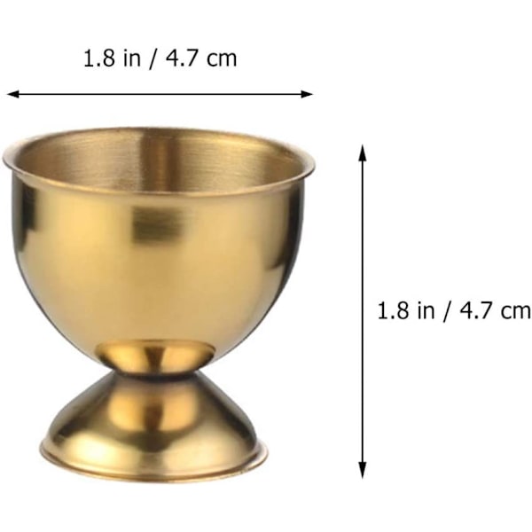Rostfria äggkoppar Set om 4, för restaurang, hem, kök, födelsedag, bröllop, jul, nyår, fest, bordsdekoration (guld)