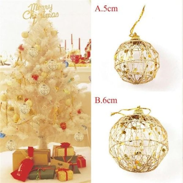 Pack of 6 Christmas Decoration Christmas Tree Gold Ball Balls Hanging Party Ornament