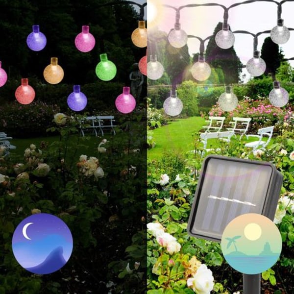 Mitening Solar Fairy Lights Ulkona, 12M 100 LED Fairy Lights Ulkona Vedenpitävä