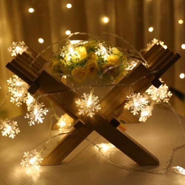 Jul Snöflinga String Lights 6m 40LED String Lights Batteri