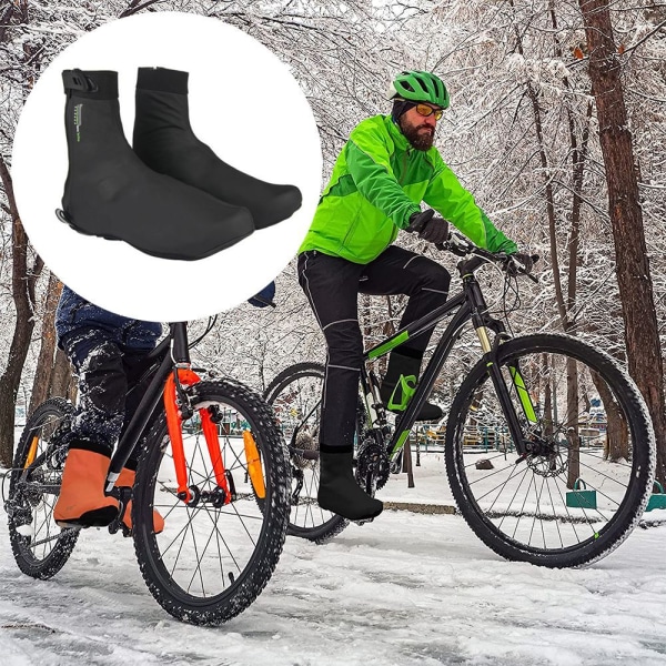 Vandtætte overtræk til cykelsko | Vinter kulde beskyttelse | Sort XL