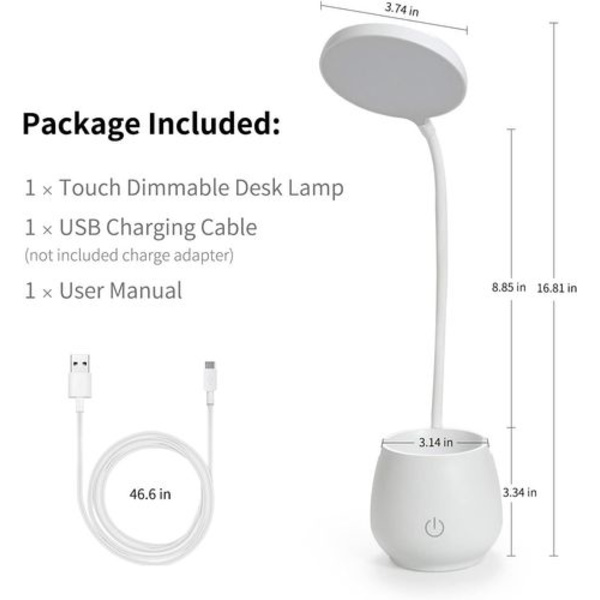 Hemmakontorsbordslampor, LED-bordslampa med pennhållare