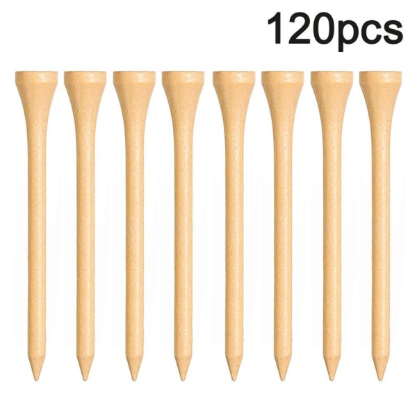 Golftees bambussett, 120 deler, trefarge, 70 mm