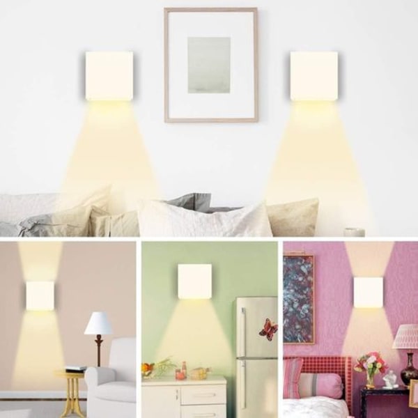 LED-vägglampa inomhus/utomhus 12W 2-delad utomhusvägglampa 3000K LED