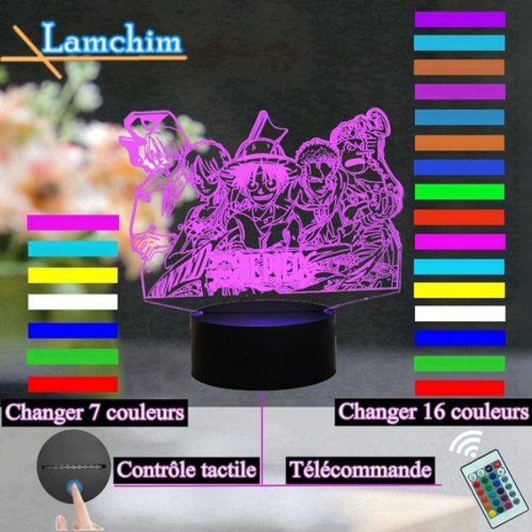 Nattlampa 3D LED Illusion Desk 16 Färgvariationer Actionfigur Lampa