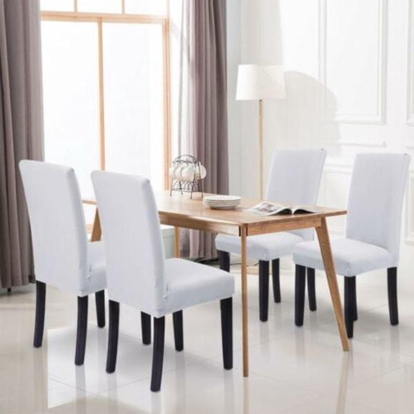 2 stk Stolpute Universal Stretch Spisestol Trekk (Hvit)