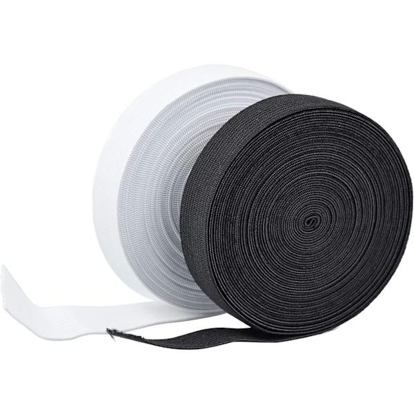 Gummibælte, 20 mm bred, 5 m, elastisk gummibånd til syning,