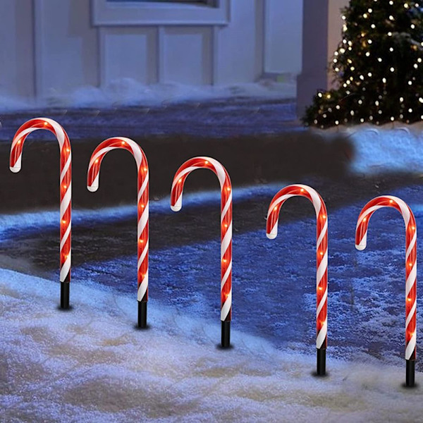 LED-lyskjede julebelyste sukkertøystanglys dekorasjon
