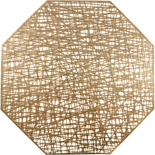 Åttakantiga bordstabletter ihåliga halkfri vinylmatta Värmeisolering köksbordsmatta (Octagonal Gold, 6st)