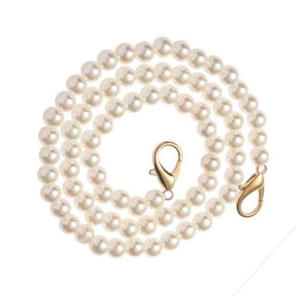 Perle Taskekæde Slidstærk DIY Perle Bead Taskekæde til Håndtaske Kæder Tilbehør 70cm / 27.6in Hvid