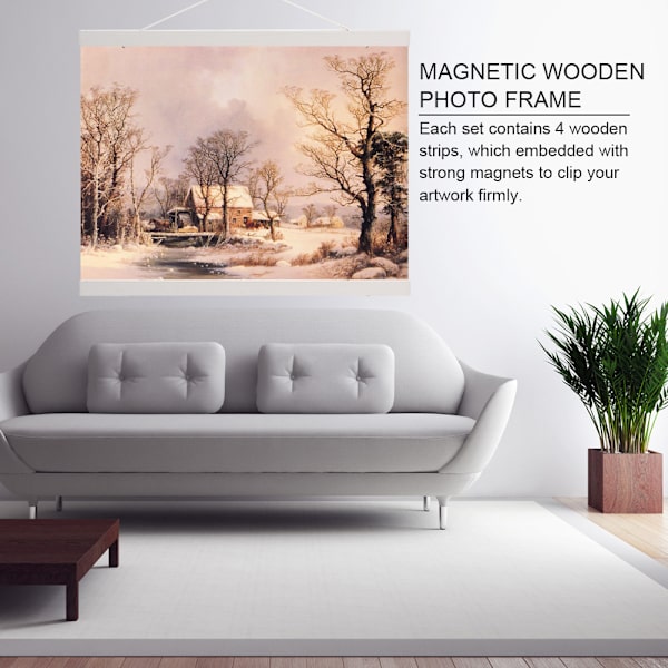 Moderne magnetisk sagflisbilde ramme DIY plakat rulle trykk kunst henger (50 cm)