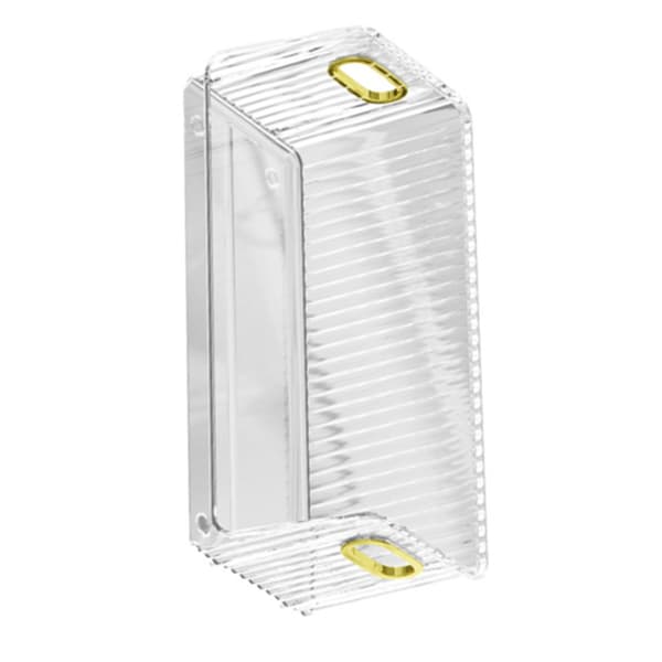 Desktop Organizer PET Clear Stackable Storage Box for Cups Makeup, Modern Gold Edge