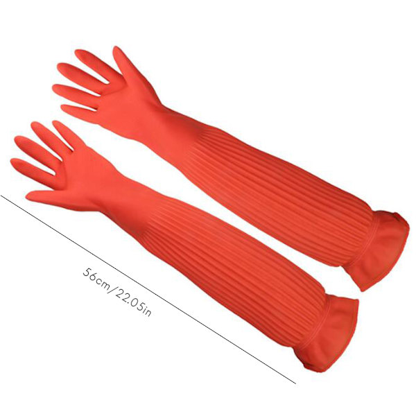 56cm Latexhandskar Akvarium Fisk Tank Industriella Tjocka Skyddshandskar Slitstarka Handskar