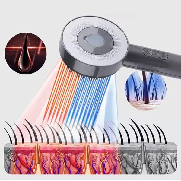 Scalp Massager, Scalp Massage Comb, Massage Brush with Red Light - Grey