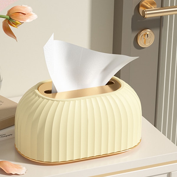 Servettlådeöverdrag - fjäderupphöjande och sänkande servettpappershållare med bred öppning, servetthållare/organisatör för badrum sovrum vardagsrum, 8,8 x 5,4