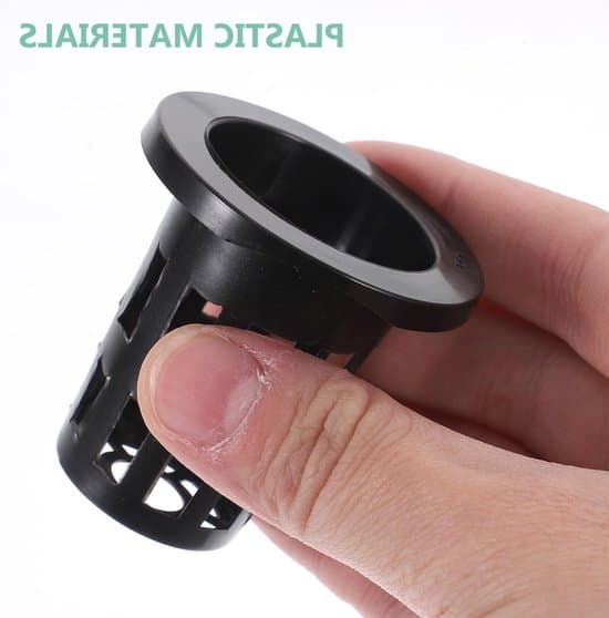 Hydroponics - Growing System - Net Cups - Wide Lip - Black Pots - Gardening - Vegetables - 2 Inch - Round - Plastic - Hydroponics Kit - 50 Pcs