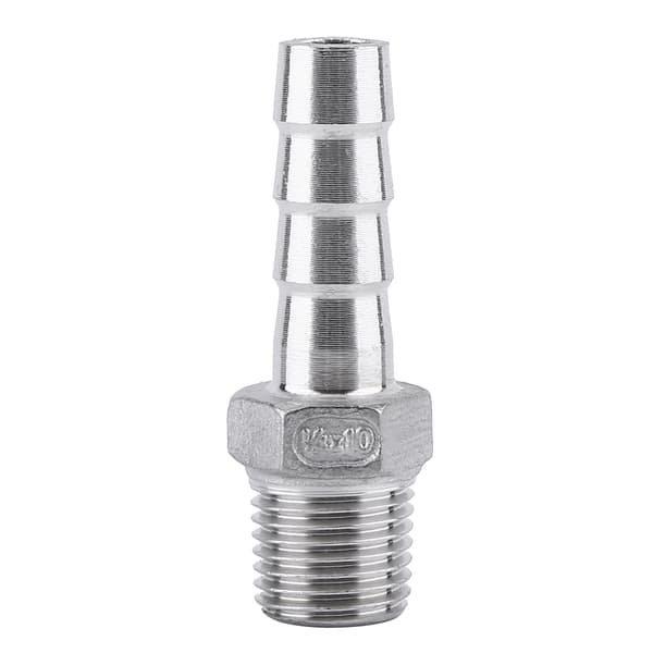 Gevindrørfitting i rustfrit stål med slangenippel (1/4\"x10mm)