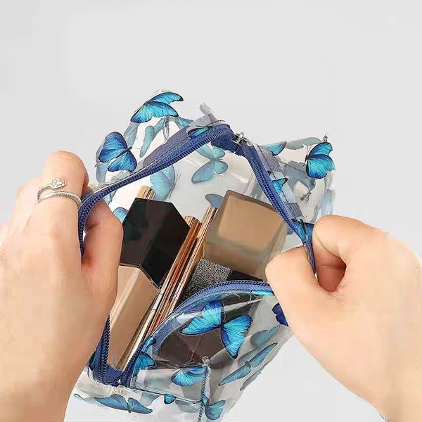 Multifunktionel Klar Makeup Taske, Transparent Bærbar Makeup Taske, Vandafvisende Toiletartikler Opbevaringstaske, Stor Kapacitet Pen Taske
