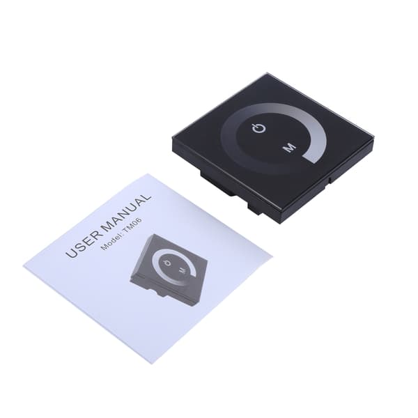 Ensfarget berøringspanel dimmer veggbryter kontroller LED lysstripe DC 12V-24V Svart