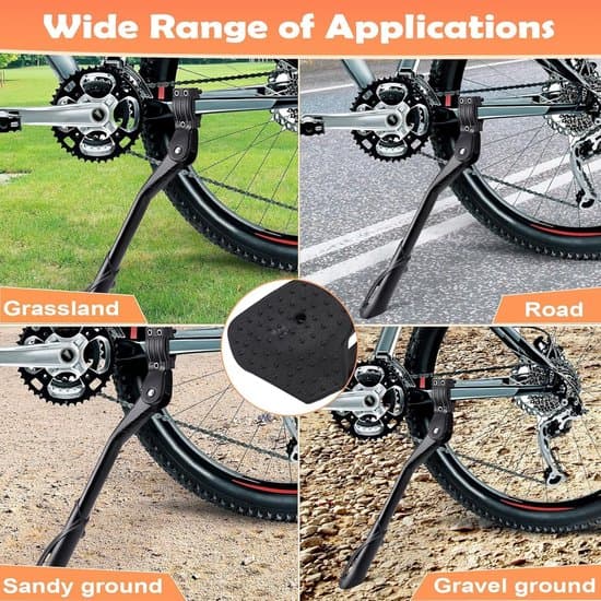 1-pack Adult Bicycle Kickstand, 24-29 inch, Adjustable, Black