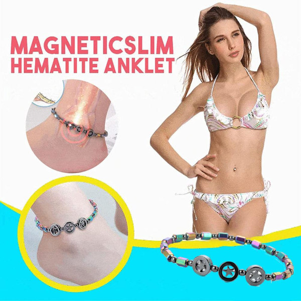 2 st magnetiska smala hematitankelband Energi Ankelband Magnetiskt Ankelband för män kvinnor