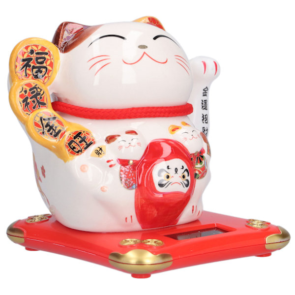 Keramisk Heldbringende Kat Ornament Skrivebords Fortune Cat Håndværk til Hjem Butik Forretning Gave Type 4