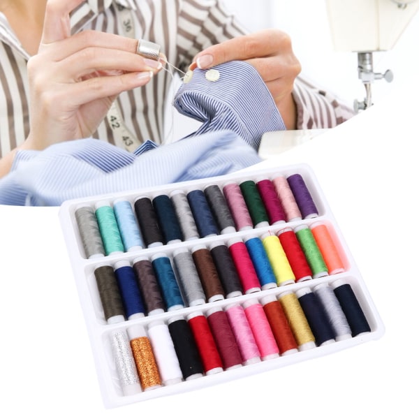 39 st DIY hushållssymaskin färgglad polyestertråd kit kläder sömnad tillbehör tillbehör