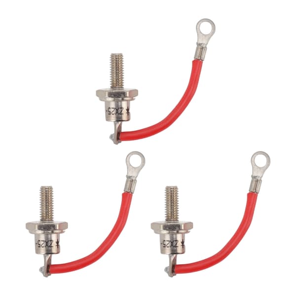 12V 25A ZX25 Generator Diode Kit, 3pcs Portable Diesel Rectifier Replacement, Red Cable Positive, Small Engine Parts